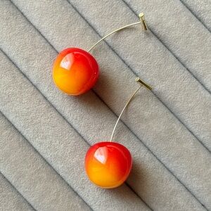 Unripe Red Cherry Earrings